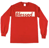 RED and WHITE Long Sleeve crew neck t-shirt